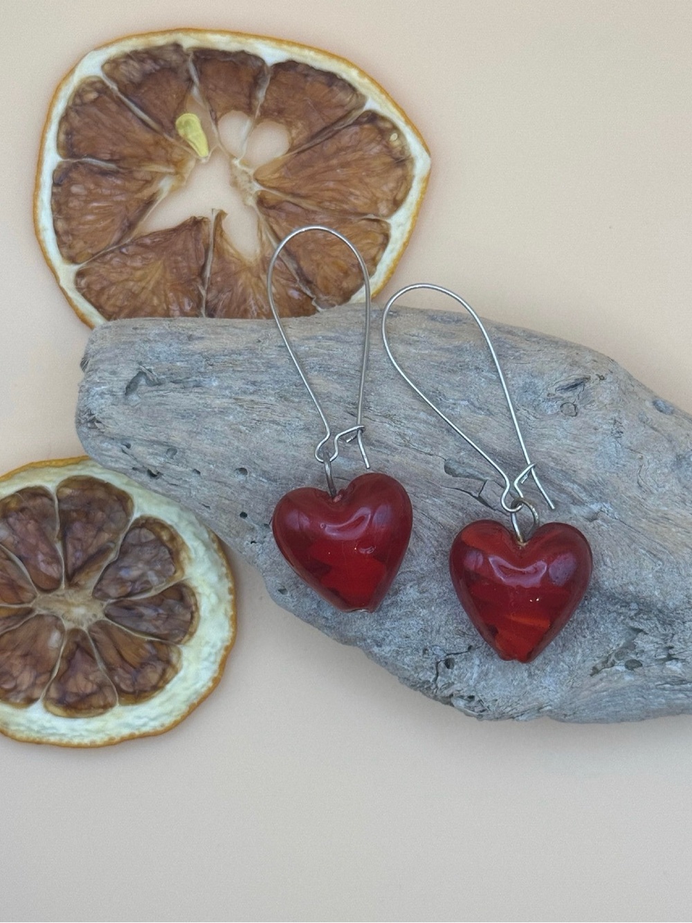 Heart of Murano Glass Drop Earrings